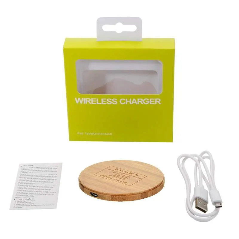 Bamboo Wooden Qi Wireless Charging Pad For Android Phones