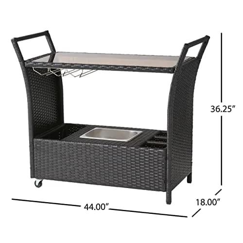 Christopher Knight Home Bahama PE KD Bar Cart, Multibrown