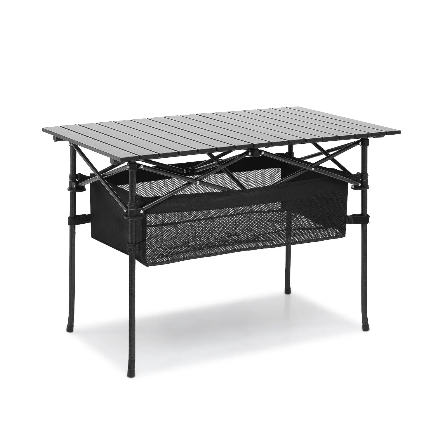 Folding Camping Table 37"x21.5"x26" - with Extra Storage Space