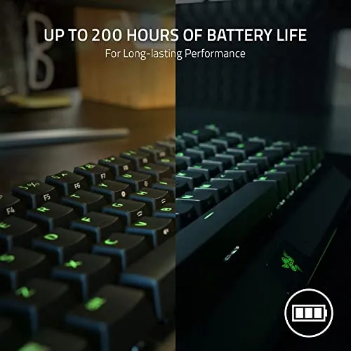 Razer BlackWidow V3 Mini HyperSpeed 65% Wireless Mechanical Gaming Keyboard: Yellow Mechanical Switches - Linear & Silent, 2.4 GHz, Bluetooth, Gaming Keyboards for Windows and Mac Computers (Renewed)
