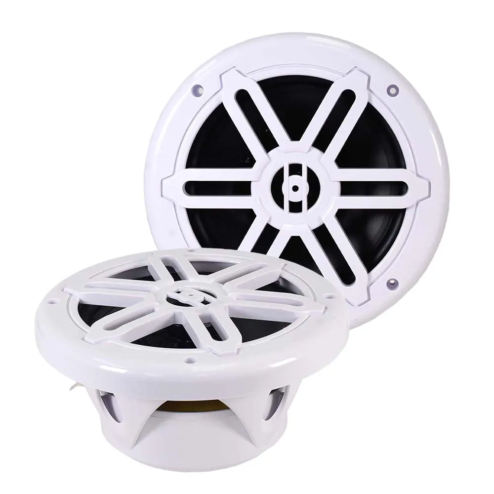 SA-08M01W - Pair of White 8 Inch 200 Watt 2-Way Waterproof Boat/Marine Speakers - 400 Watts Total